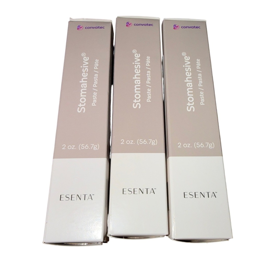 Lot of 3 Convatec Stomahesive Esenta Paste 2oz 183910 Ostomy Skin Barrier Pectin